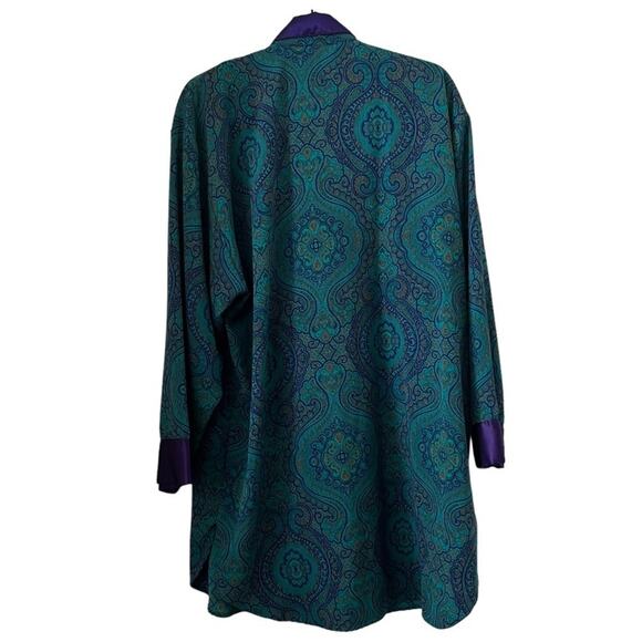 Victoria Secret Gold Label Paisley Print Sleepwear Classic Nightshirt Size L - Picture 2 of 8